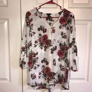 Rue 21 3/4 zip Blouse